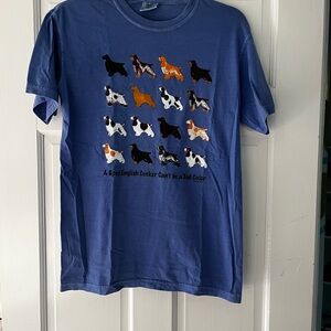 Comfort Colors Blue Short Sleeve Tee with Dog Print